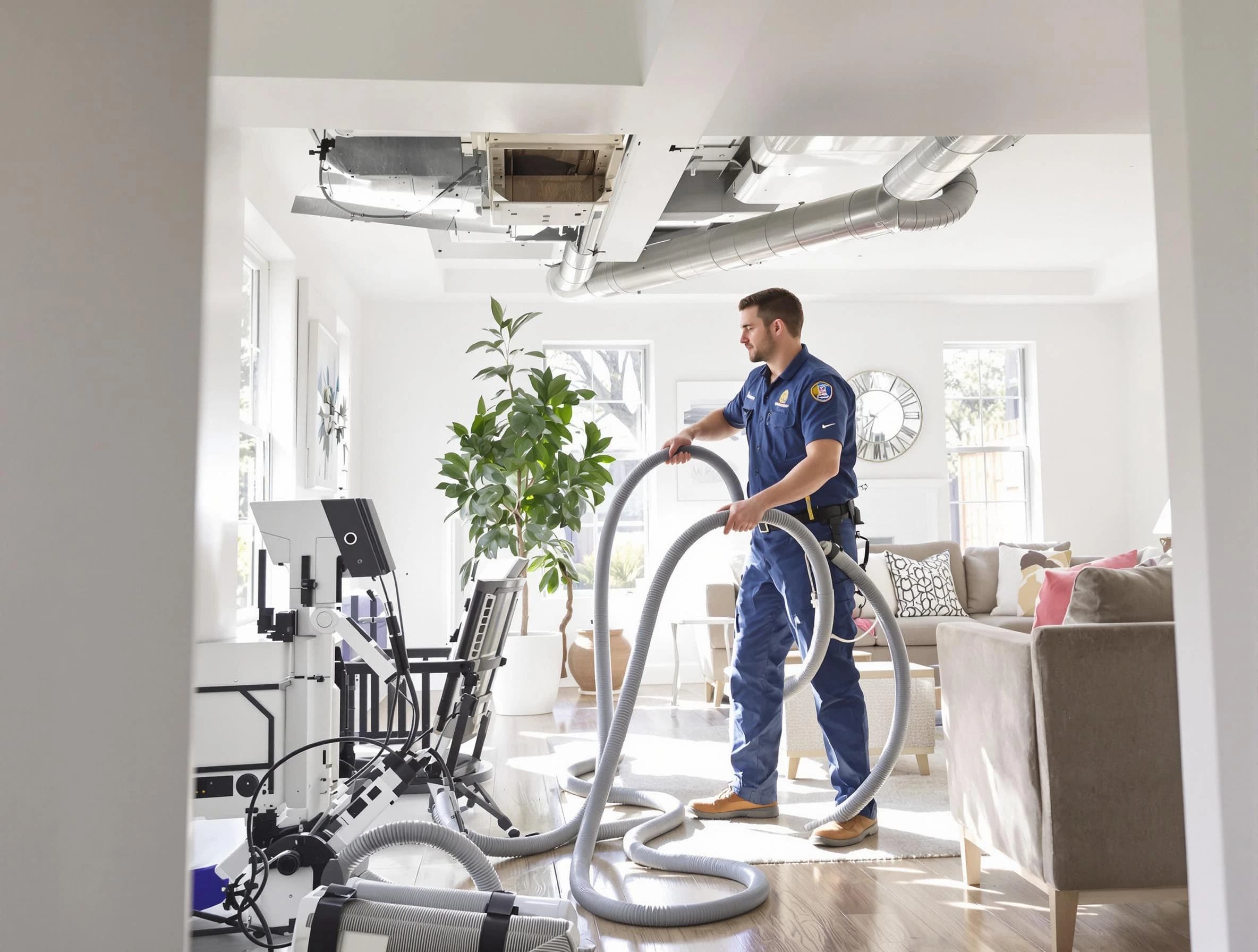 Edmond Air Duct Cleaning technician performing thorough AC duct cleaning for enhanced cooling efficiency in Edmond