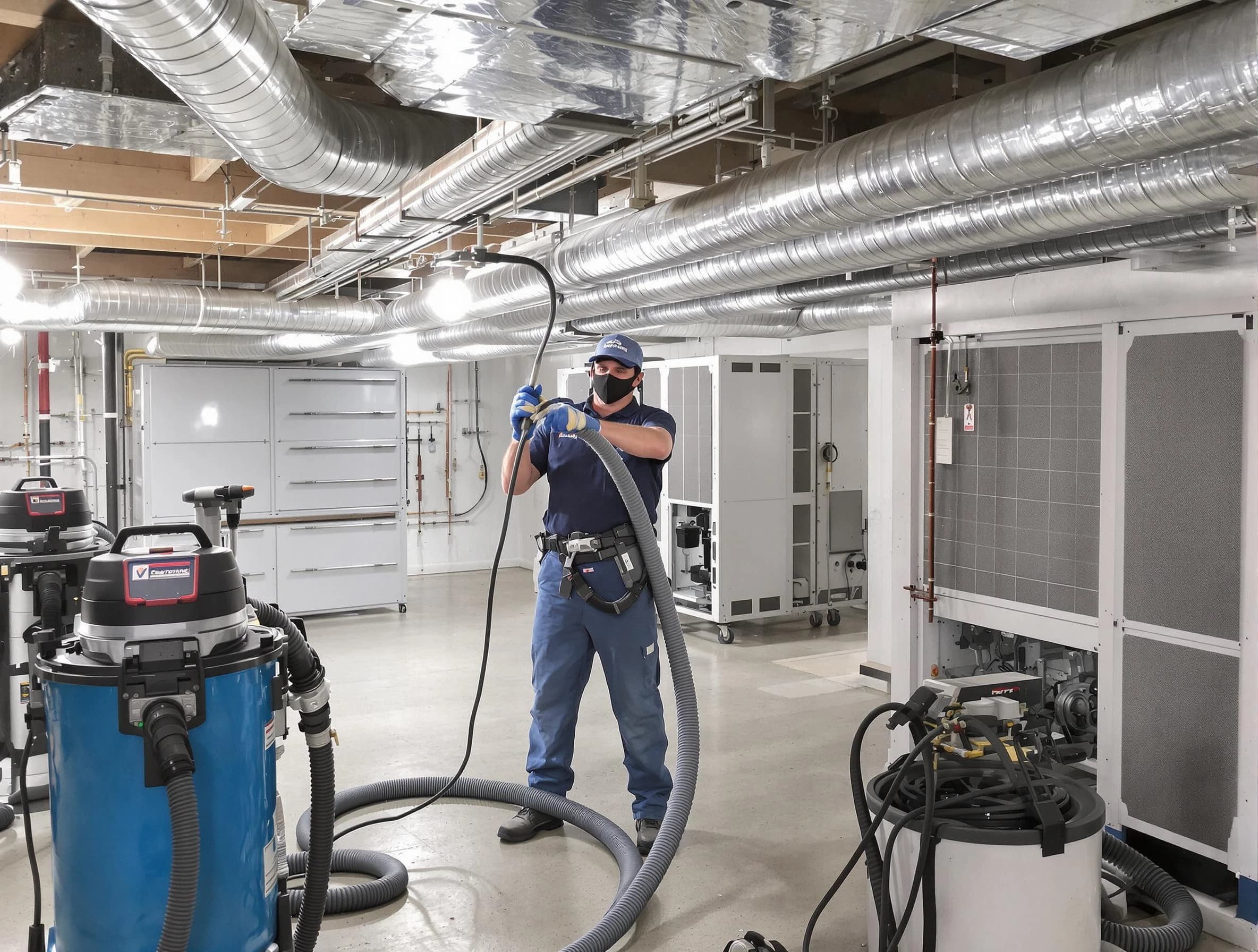 Edmond Air Duct Cleaning specialist performing thorough central air duct cleaning for improved system efficiency in Edmond