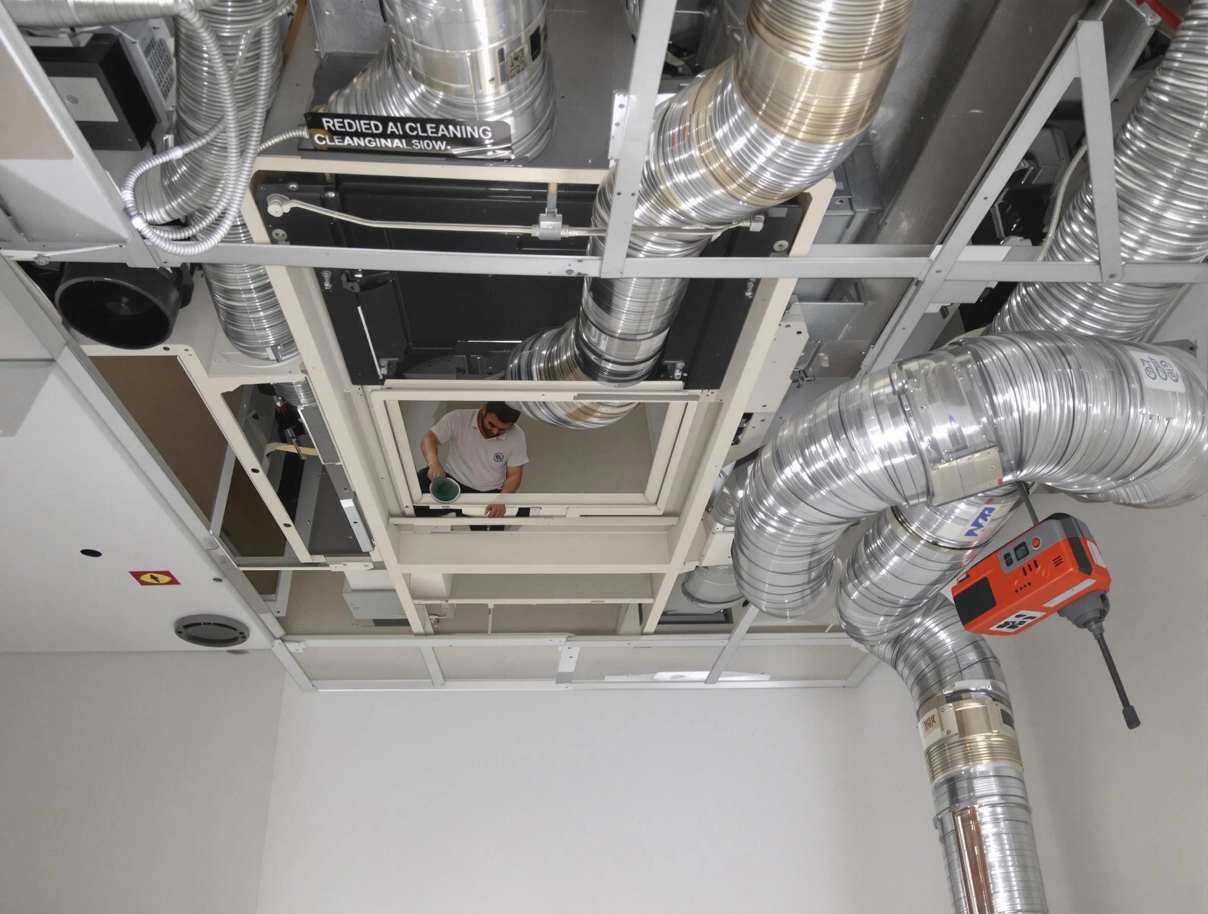 Edmond Air Duct Cleaning technician performing detailed central duct system cleaning in Edmond