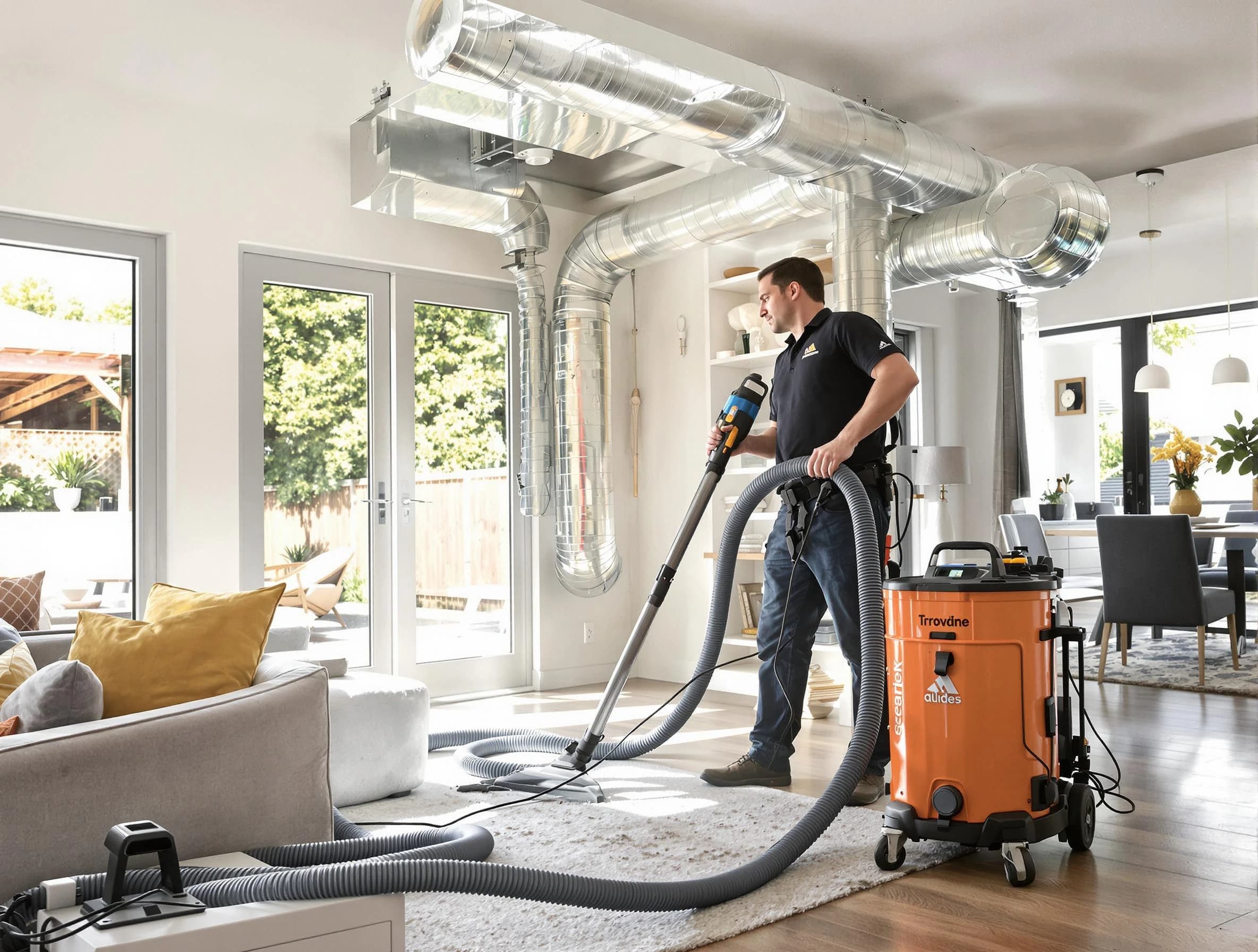 Edmond Air Duct Cleaning specialist performing thorough residential duct cleaning using advanced equipment in Edmond