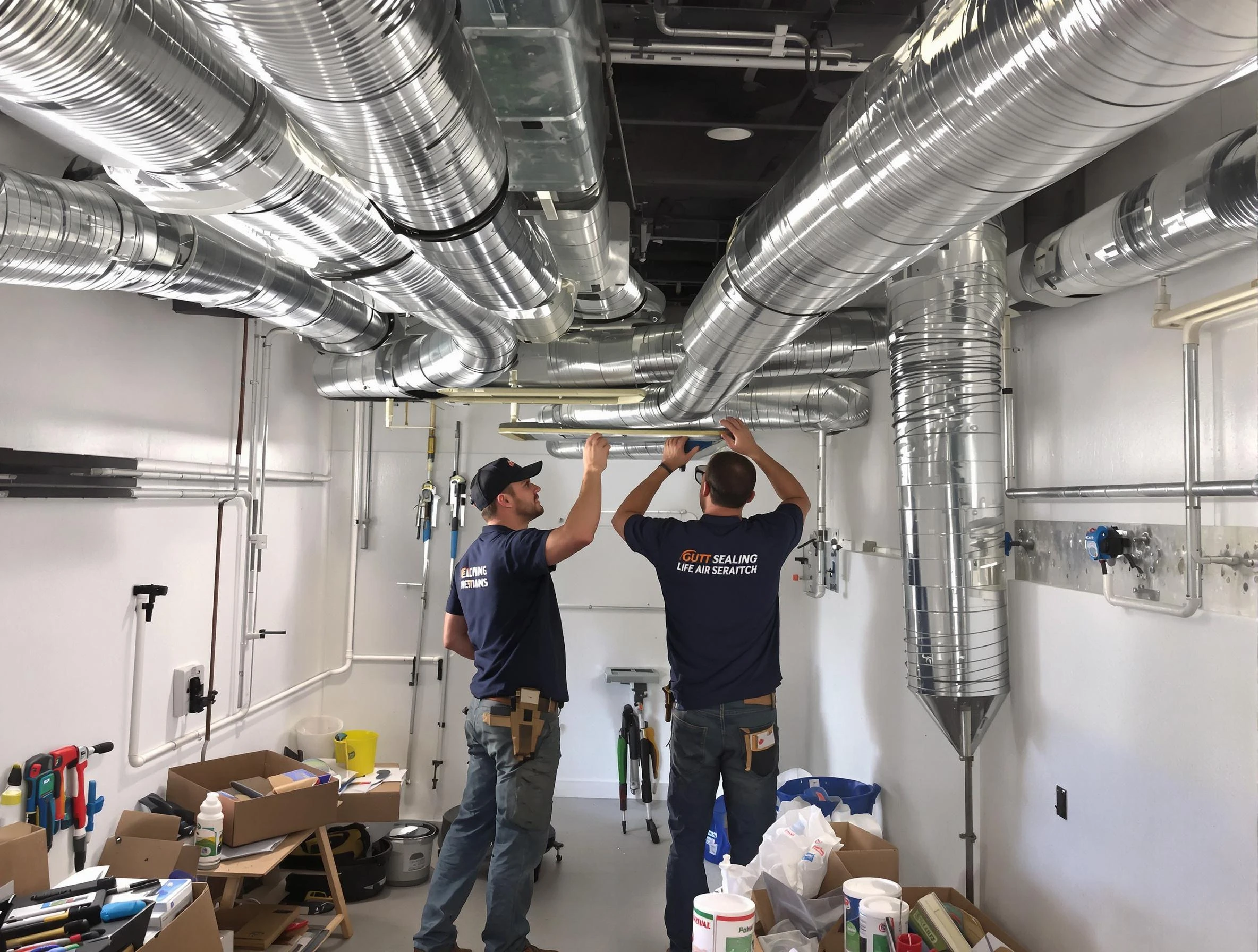 Edmond Air Duct Cleaning technician applying professional duct sealing solutions in Edmond