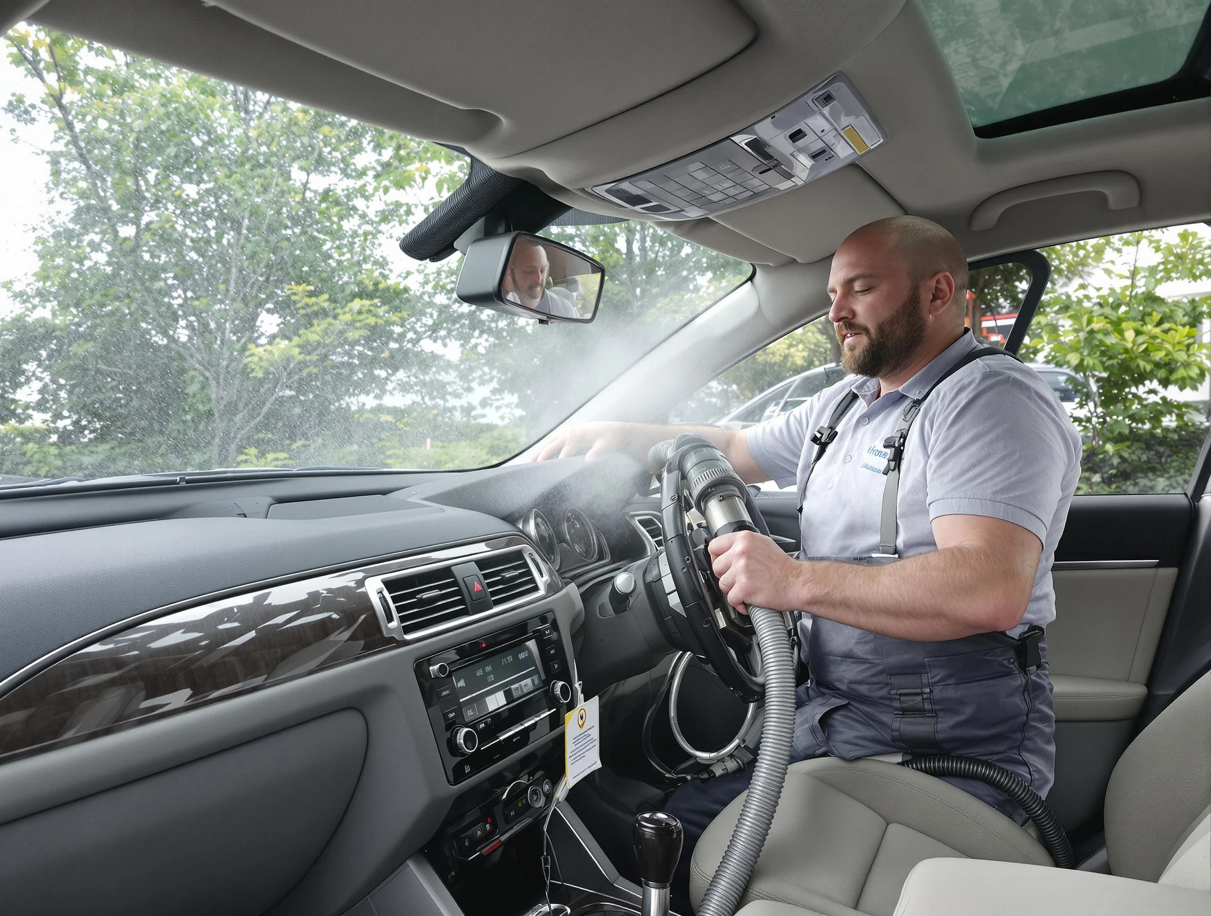 Edmond Air Duct Cleaning specialist performing professional car duct cleaning in Edmond