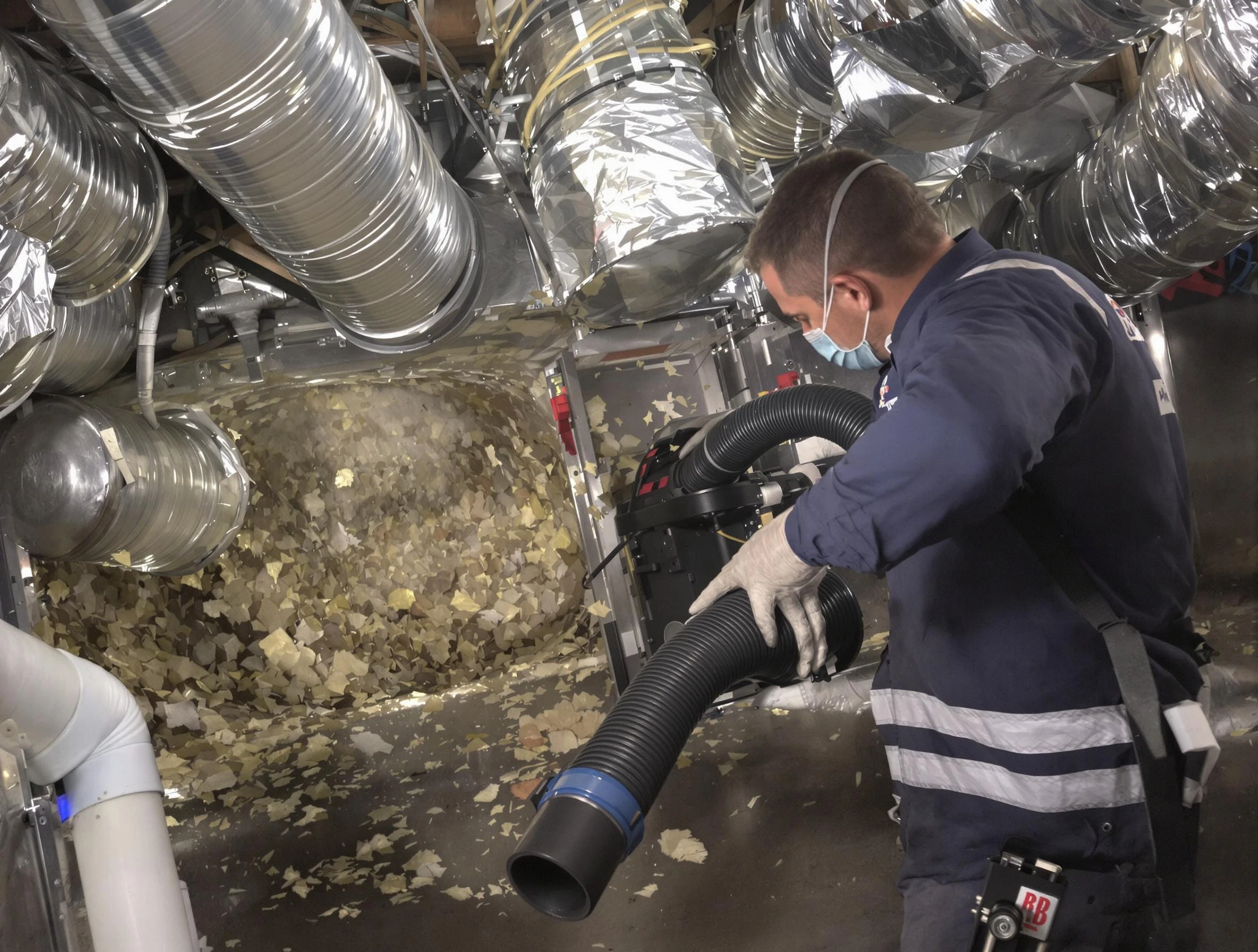 Edmond Air Duct Cleaning specialist operating negative pressure cleaning equipment for thorough duct maintenance in Edmond